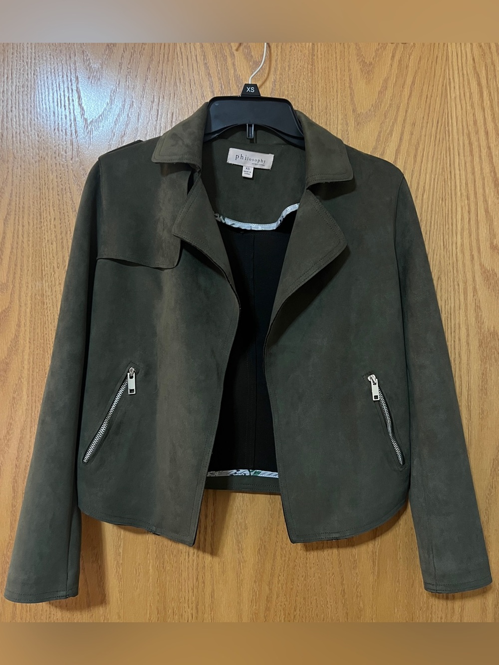 Philosophy Suede Jacket Olive Green XS